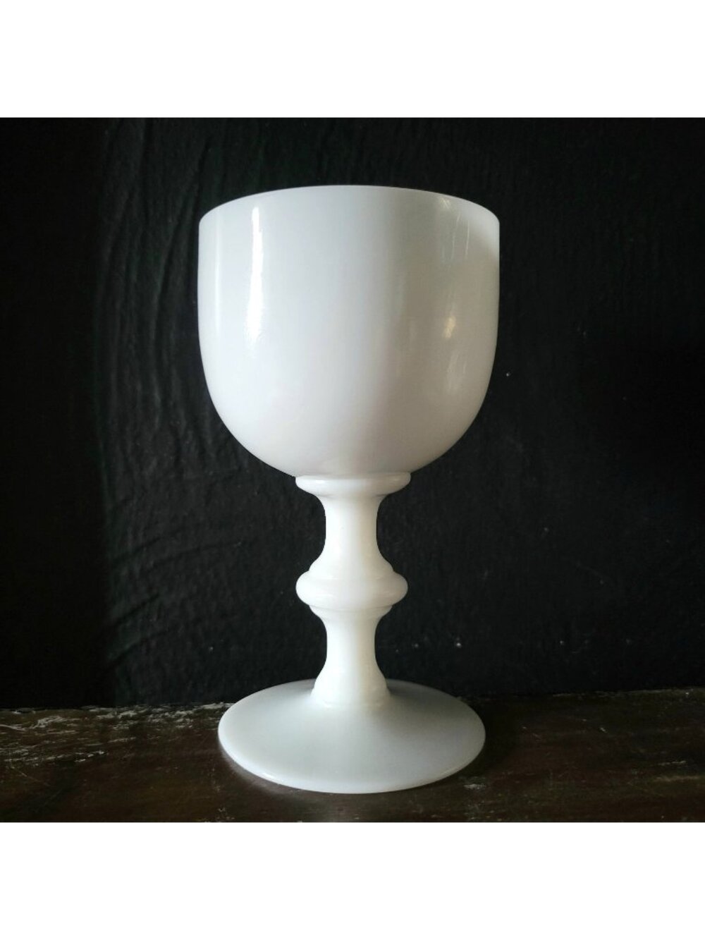 Vintage Vallerysthal French White Opaline Water Goblet c 1930s France 5.25" 8 oz
